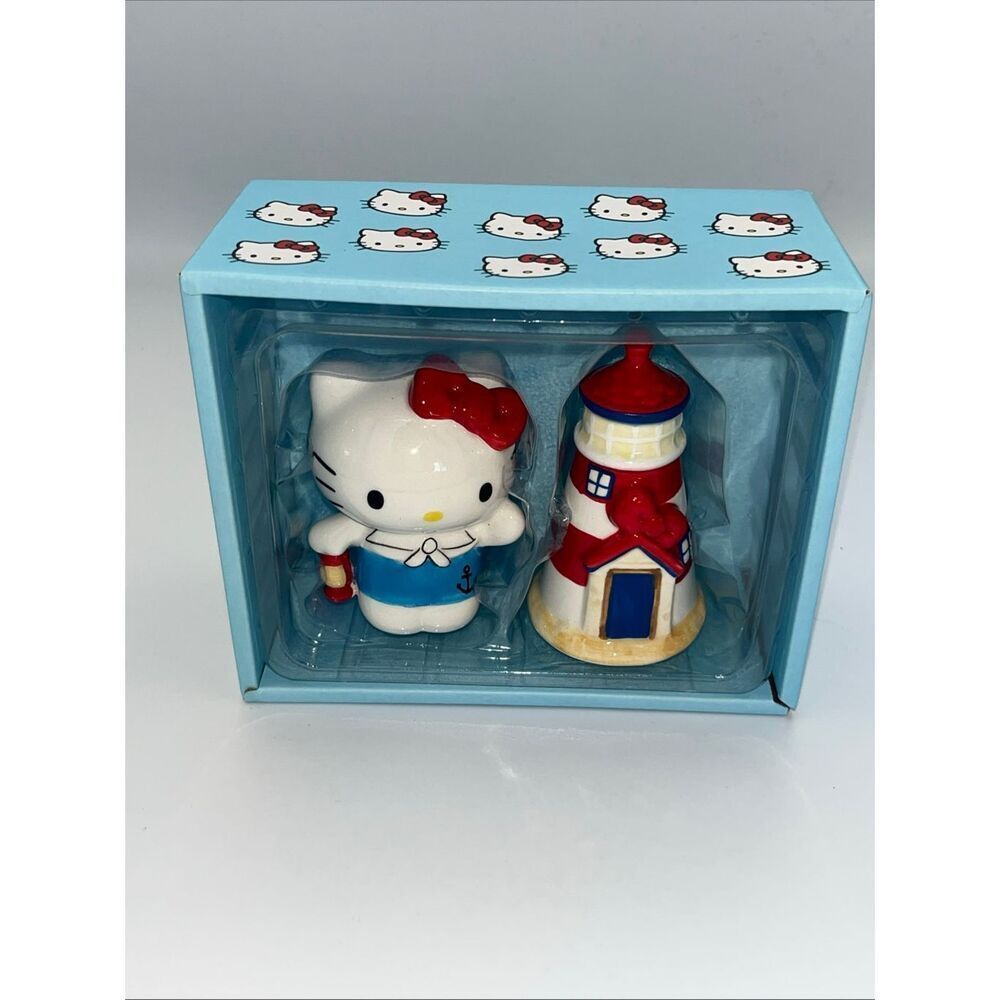 Hello Kitty Nautical Salt & Pepper Shakers – Blue Sky Sanrio Sailor Set NIB